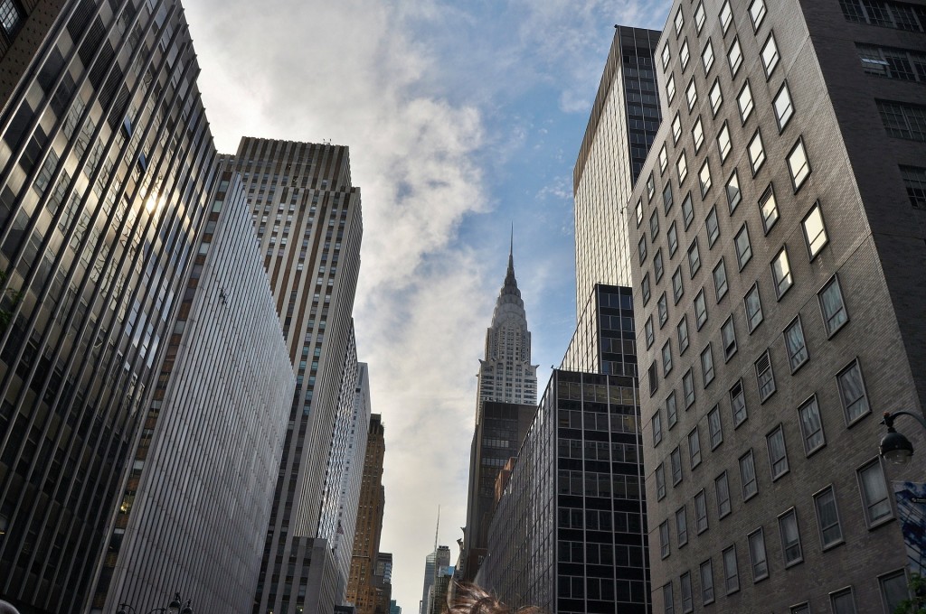 The Chrysler Building definitely sticks out on the Manhattan streets!