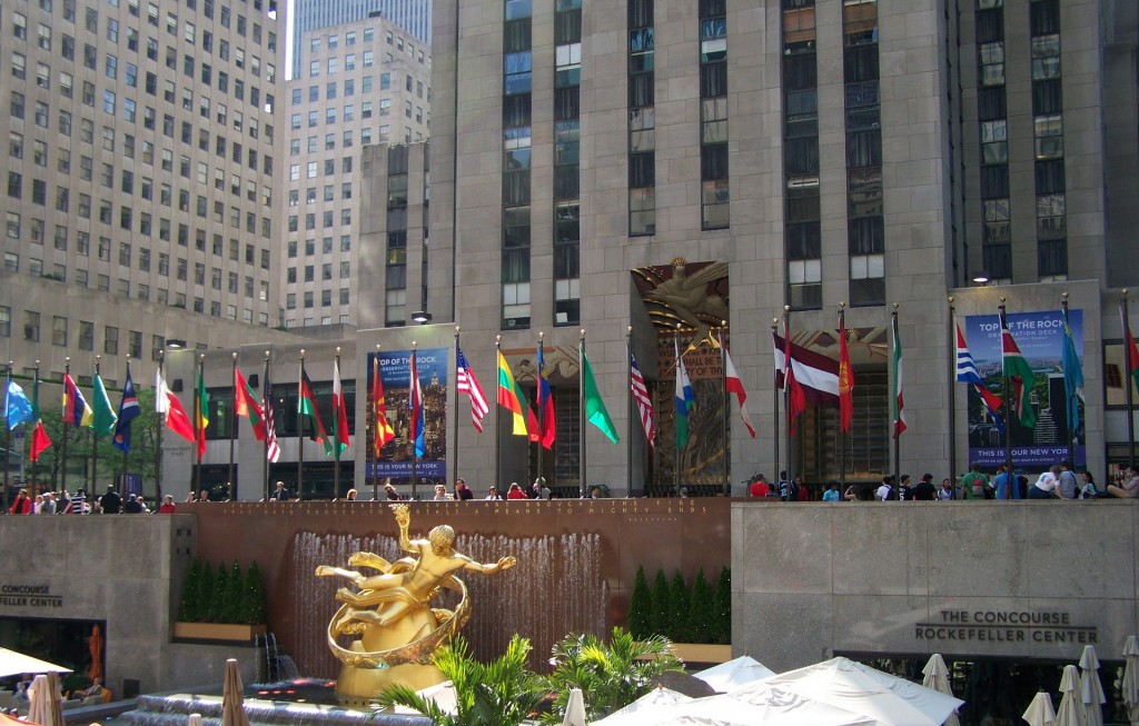 Locals and tourists alike enjoy the many different activities at Rockefeller Center.